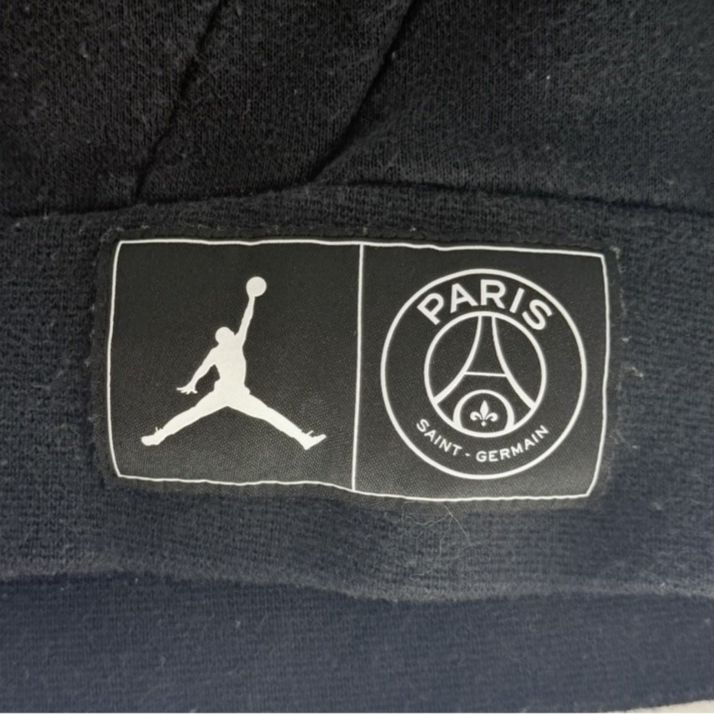 Nike Air Jordan PSG Paris Saint-Germain Hoodie Black Men's Large Pullover - Picture 4 of 10